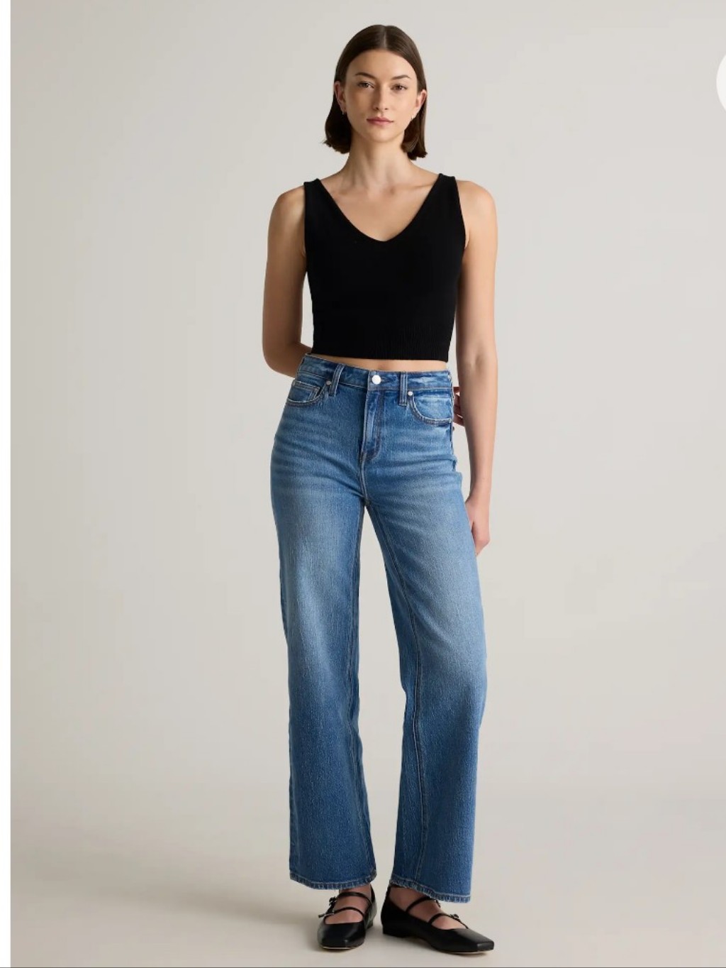 Quince Bella Stretch Relaxed Straight Jeans - 28
